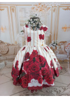 VESTIDO FLORAL MARSALA  TAM. 3 , 8 ,10 e 12